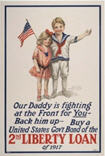 US WWI poster (general): Our Daddy Is Fighting