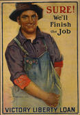 US WWI poster (general): Sure! We'll Finish