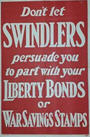 US WWI poster (general): Don't Let Swindlers