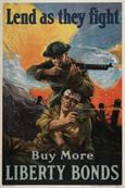 US WWI poster (general): Lend As They Fight