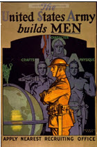 US WWI recruitment poster: The United States Army Builds Men 