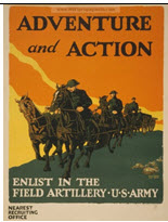 US WWI recruitment poster: Adventure and Action