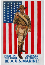 US WWI recruitment poster: First in the Fight