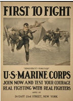US WWI recruitment poster: First to Fight