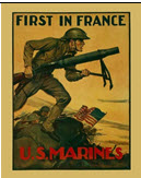 US WWI recruitment poster: First in France