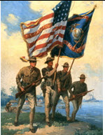 US WWI recruitment poster: Spirit of 1917 – U.S. Marines