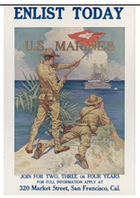 US WWI recruitment poster: Enlist Today/U.S. Marines