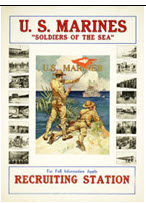 US WWI recruitment poster: U.S. Marines/Soldiers of the Sea 