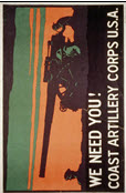 US WWI recruitment poster: We Need You!/Coast Artillery Corps 