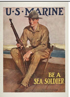 US WWI recruitment poster: U.S. Marine/Be a Sea Soldier 