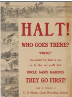US WWI recruitment poster: Halt! Who Goes There?