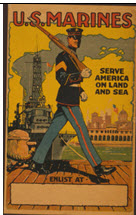 US WWI recruitment poster: U.S. Marines/Serve America