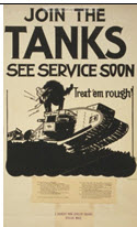 US WWI recruitment poster: Join the Tanks/Treat 'em rough! 