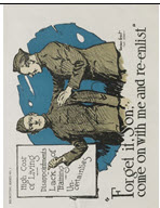 US WWI recruitment poster: Forget it, Son, come on with me and re-enlist 