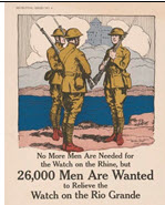 US WWI recruitment poster: No More Men Are Needed for the Watch on the Rhine but...