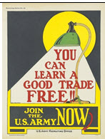 US WWI recruitment poster: You Can Learn a Good Trade Free!