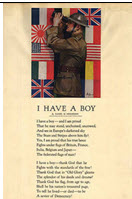 US WWI recruitment poster: I Have a Boy (poem)