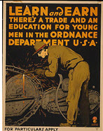 US WWI recruitment poster: Learn and Earn