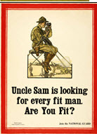 US WWI recruitment poster: Uncle Sam is looking for every fit man