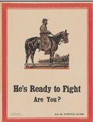 US WWI recruitment poster: He's Ready to Fight