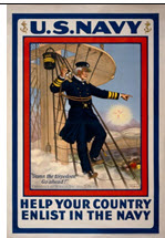 US WWI recruitment poster: U.S. Navy/Damn the Torpedoes, Go ahead!