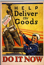 US WWI recruitment poster: Help Deliver the Goods