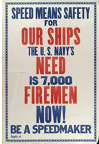 US WWI recruitment poster: Speed Means Safety for Our Ships