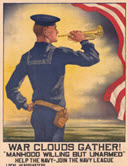 US WWI recruitment poster: War Clouds Gather!
