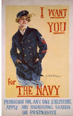 US WWI recruitment poster: I Want You for the Navy