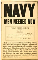 US WWI recruitment poster: Navy/Men Needed Now