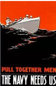 US WWI recruitment poster: Pull Together Men